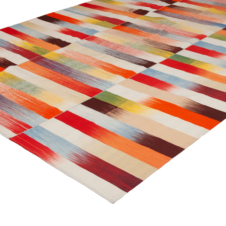 Multi Flatweave Wool Persian Rug - 7'3" x 13'2" Default Title