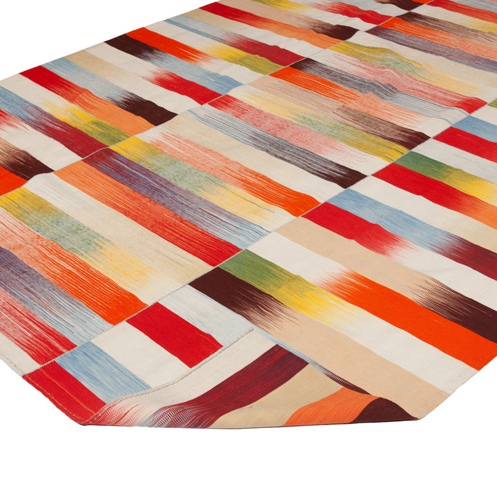 Multi Flatweave Wool Persian Rug - 7'3" x 13'2" Default Title