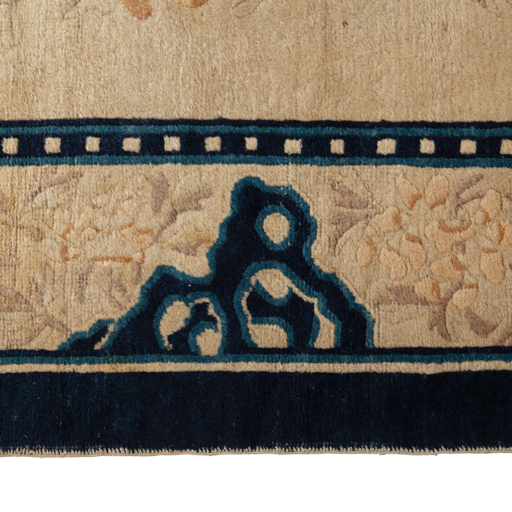 Blue Vintage Traditional Wool Rug - 12'00" x 14'2"