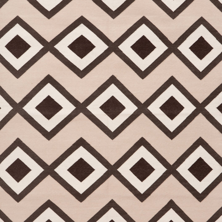 Pink and Brown Flatweave Cotton Rug - 3'6" x 5'6"