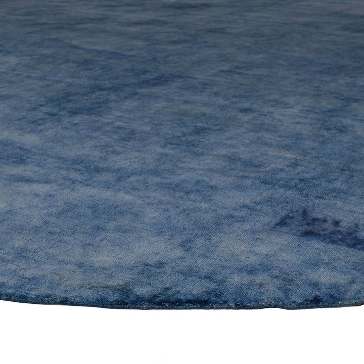 Blue Overdyed Wool Silk Blend Rug - 11'1" x 12'