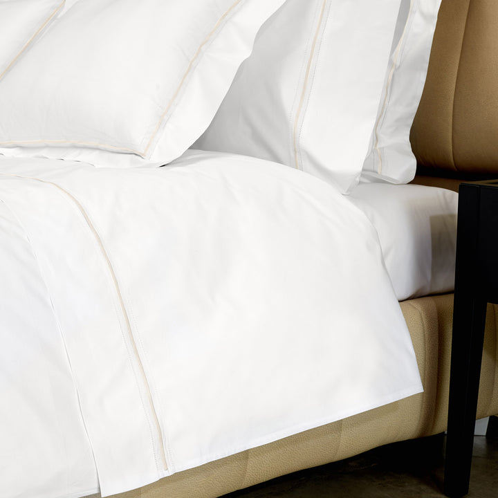 Gramercy Sheets & Pillowcases, White/Ivory Flat Sheet / King