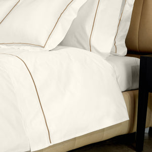Gramercy Sheets & Pillowcases, Ivory/Coffee Pillowcase Pair / Standard - hover