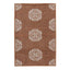 Light Brown Medallion Flatweave Chenille Rug - 3'6" x 5'6"