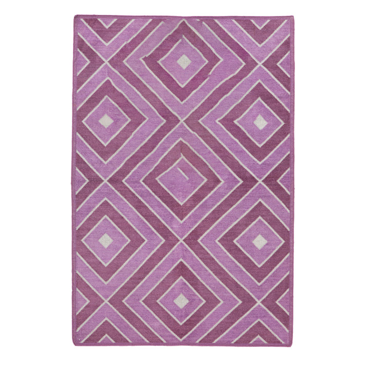 Purple Diamond Flatweave Chenille Rug - 3'6" x 5'6"