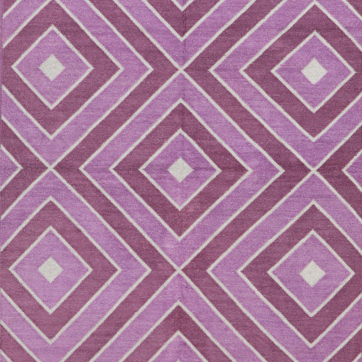 Purple Diamond Flatweave Chenille Rug - 3'6" x 5'6"