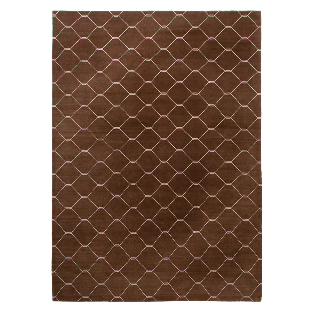 Brown Modern Cotton Rug - 10' x 14'4" Default Title