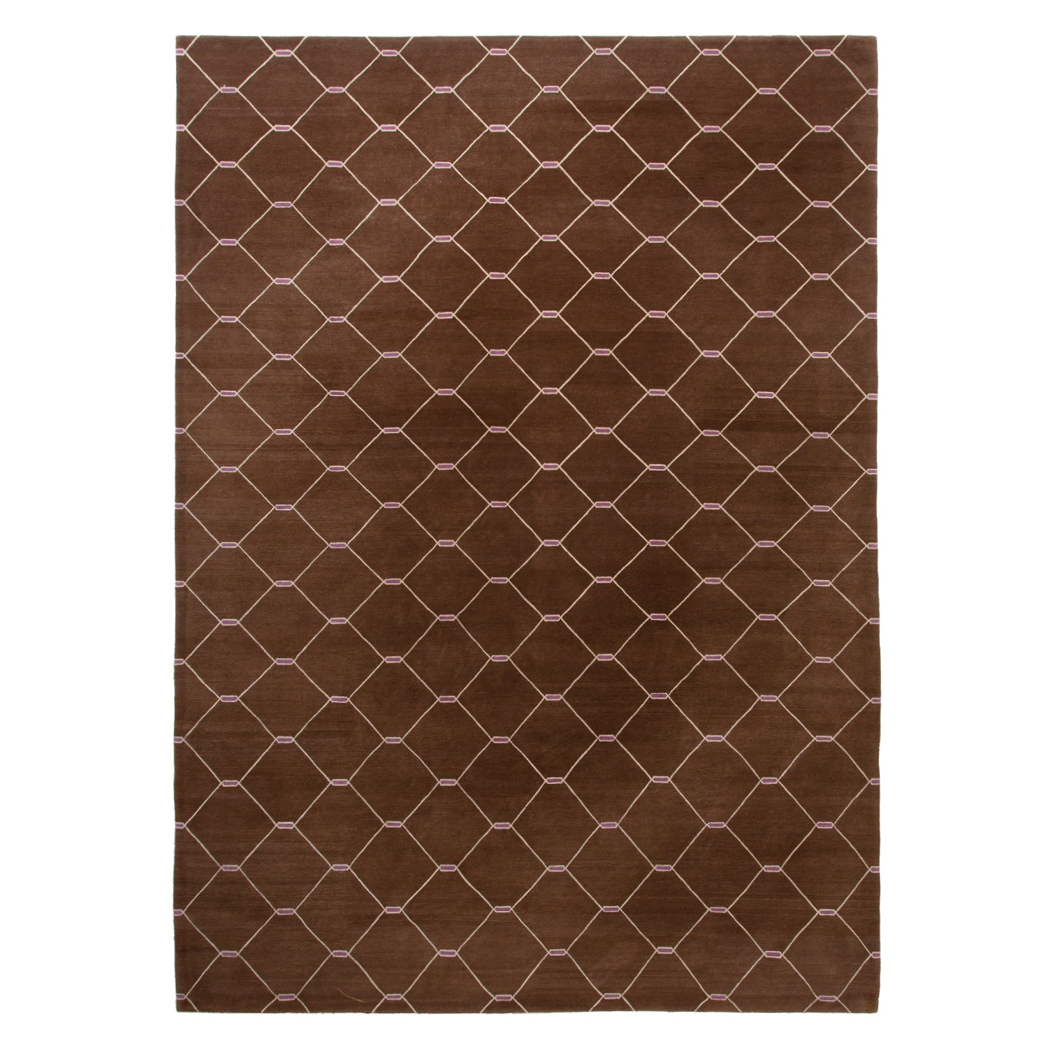 Brown Modern Cotton Rug - 10' x 14'4" Default Title