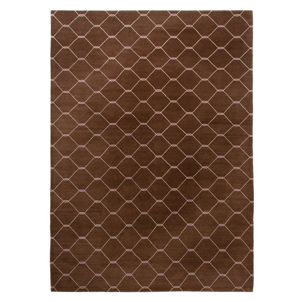 Brown Modern Cotton Rug - 10' x 14'4" Default Title