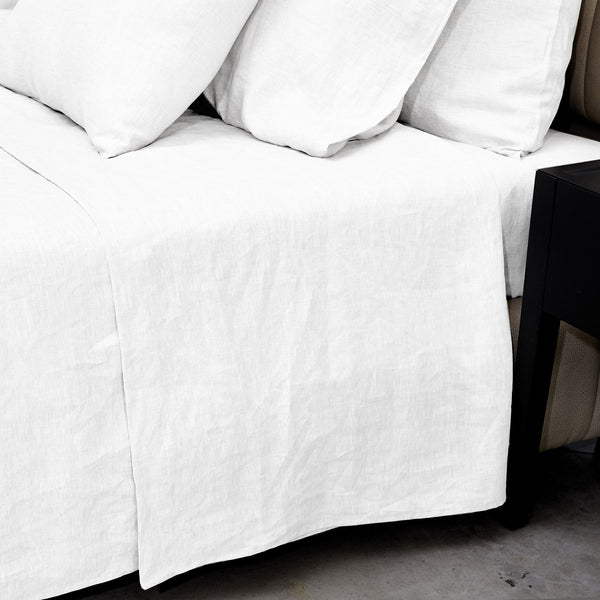 Donatella Sheets & Pillowcases, White Flat Sheet / King