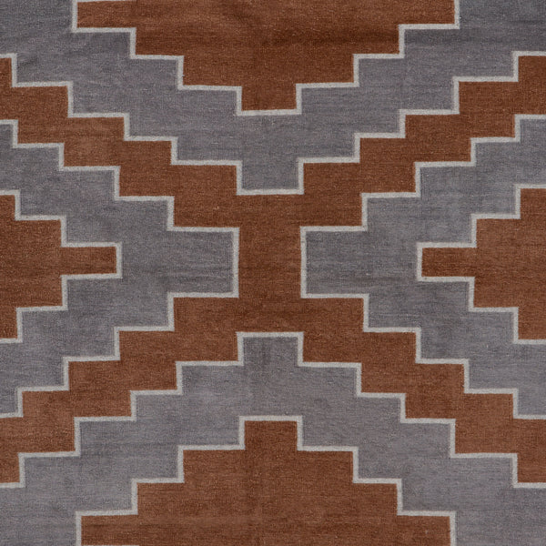 Brown and Grey Flatweave Chenille Rug - 3'6" x 5'6"