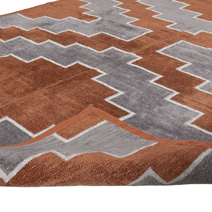 Brown and Grey Flatweave Chenille Rug - 3'6" x 5'6"
