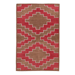 Brown and Red Flatweave Chenille Rug - 3'6" x 5'6"