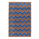 Brown and Blue Flatweave Chenille Rug - 3'6" x 5'6"