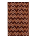 Brown Chevron Flatweave Chenille Rug - 3'6" x 5'6"