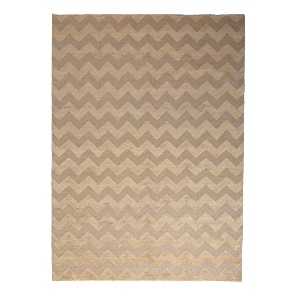 Beige Modern Wool Rug - 10' x 14'3" Default Title