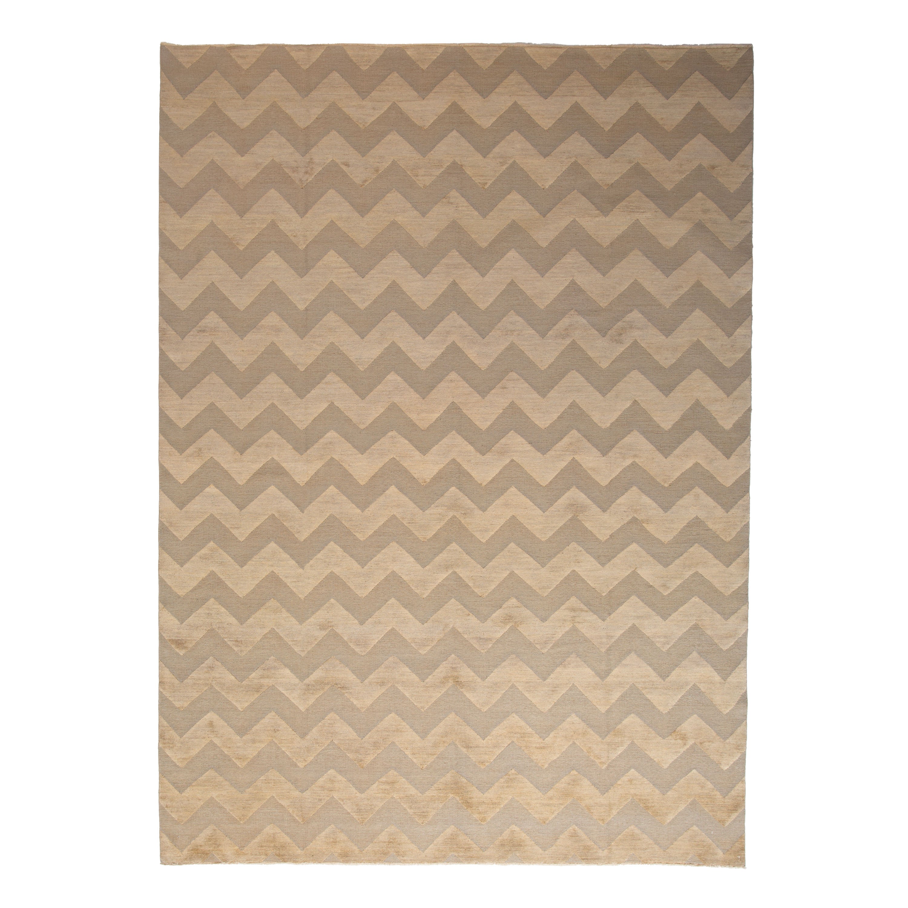 Beige Modern Wool Rug - 10' x 14'3" Default Title