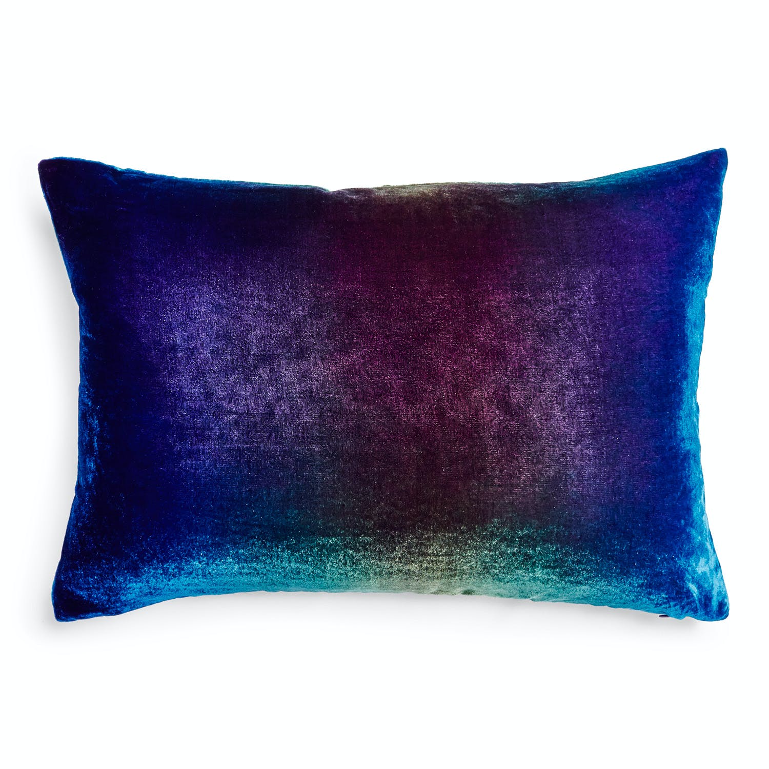 Ombre Velvet Pillow, Peacock