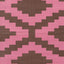 Pink and Brown Geometric Flatweave Cotton Rug - 3'6" x 5'6"