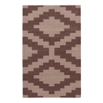 Brown Geometric Flatweave Cotton Rug - 3'6" x 5'6"