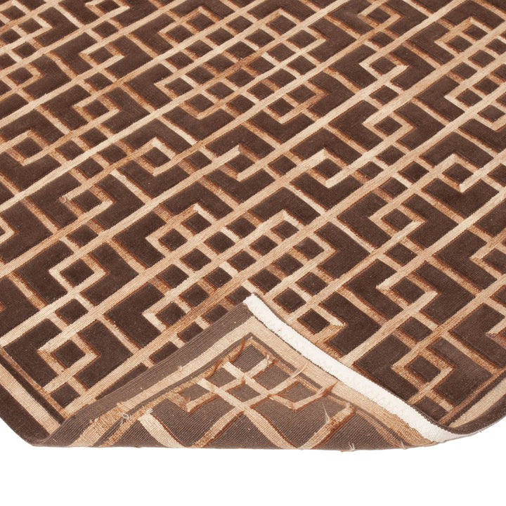 Brown Modern Wool Rug - 10' x 13'10"