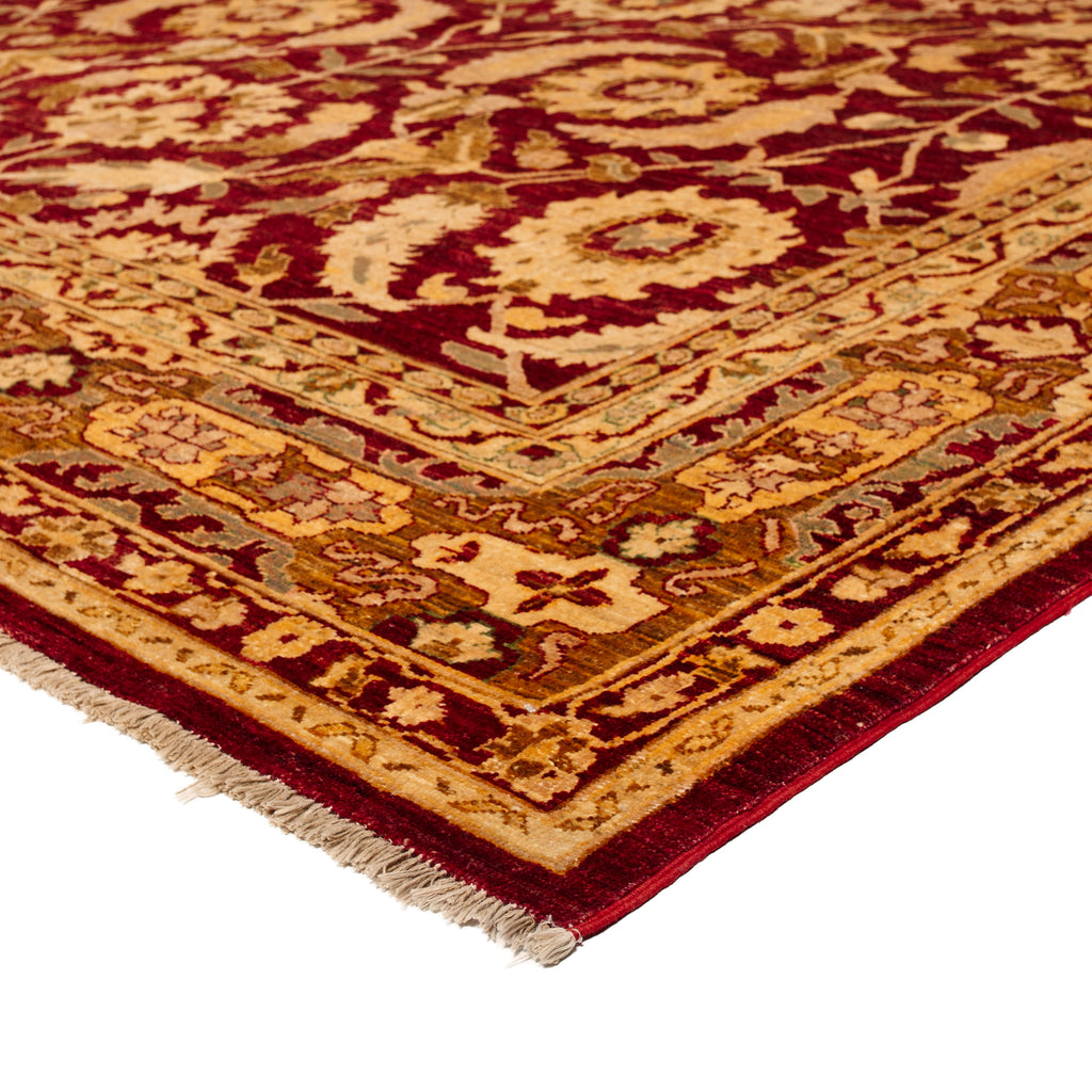 Red Traditional Wool Rug - 9' x 12'11"