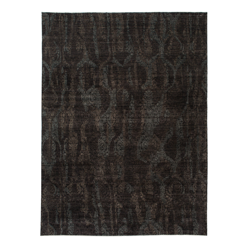 Black Modern Wool Rug - 11'10" x 15'4"