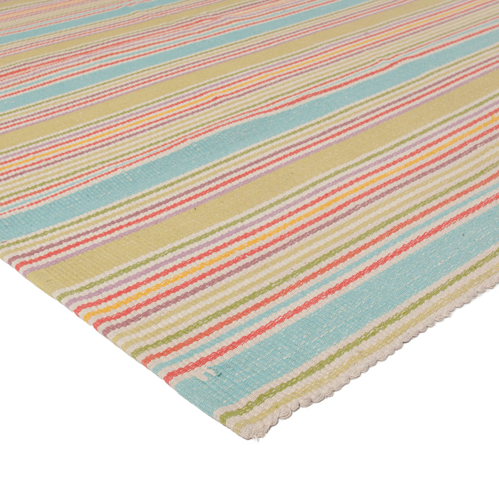 Multi Flatweave Cotton Striped Rug - 8' x 10'