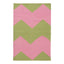 Green and Pink Chevron Flatweave Cotton Rug - 3'6" x 5'6"