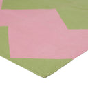 Green and Pink Chevron Flatweave Cotton Rug - 3'6" x 5'6"