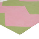 Green and Pink Chevron Flatweave Cotton Rug - 3'6" x 5'6"