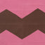 Pink and Brown Chevron Flatweave Cotton Rug - 3'6" x 5'6"