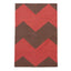 Red and Brown Chevron Flatweave Cotton Rug - 3'6" x 5'6"