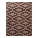 Cream and Brown Flatweave Cotton Rug - 8'1" x 11'1" Default Title