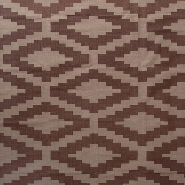 Cream and Brown Flatweave Cotton Rug - 8'1" x 11'1" Default Title