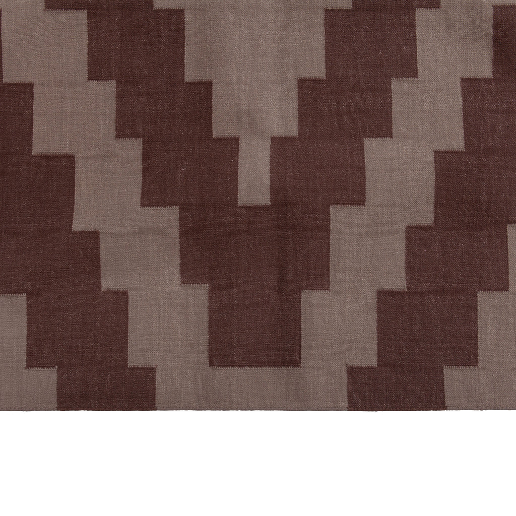 Cream and Brown Flatweave Cotton Rug - 8'1" x 11'1" Default Title