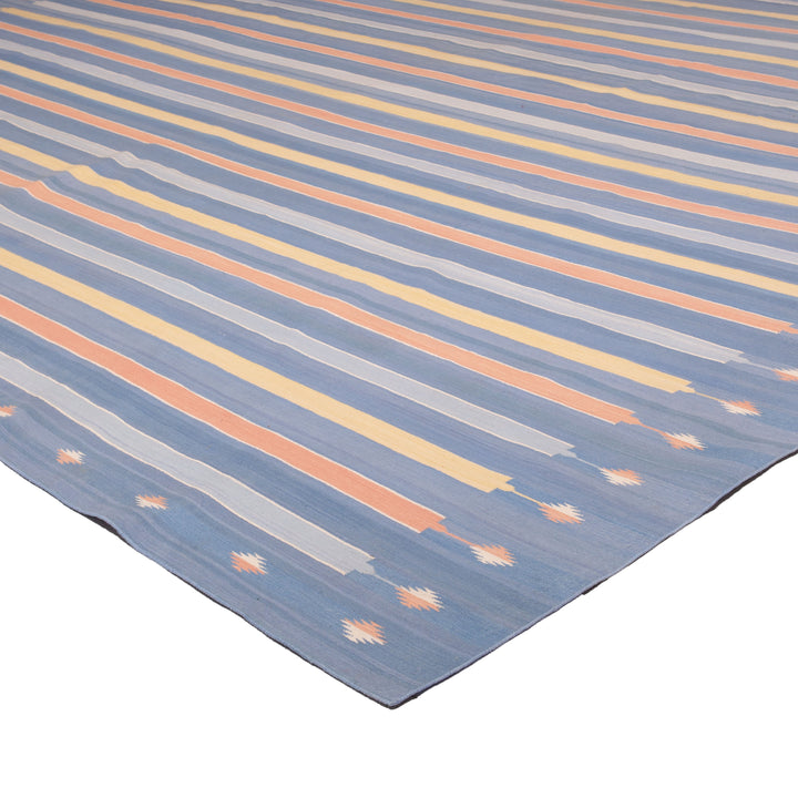 Blue Flatweave Wool Rug - 15' x 20'