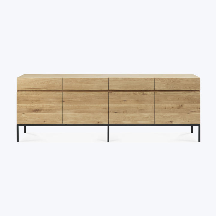 Oak Ligna 4-Door Sideboard Black