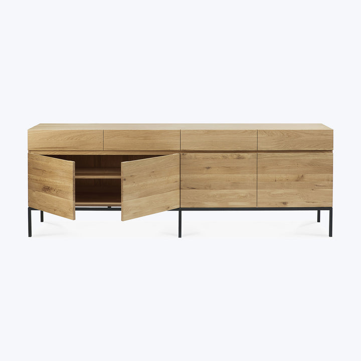 Oak Ligna 4-Door Sideboard Black