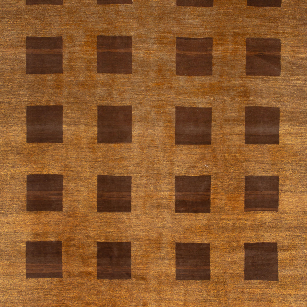 Brown Contemporary Wool Rug - 7'11" x 11'5"