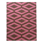 Pink and Brown Geometric Flatweave Cotton Rug - 8'1" x 11'1" Default Title