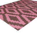 Pink and Brown Geometric Flatweave Cotton Rug - 8'1" x 11'1" Default Title