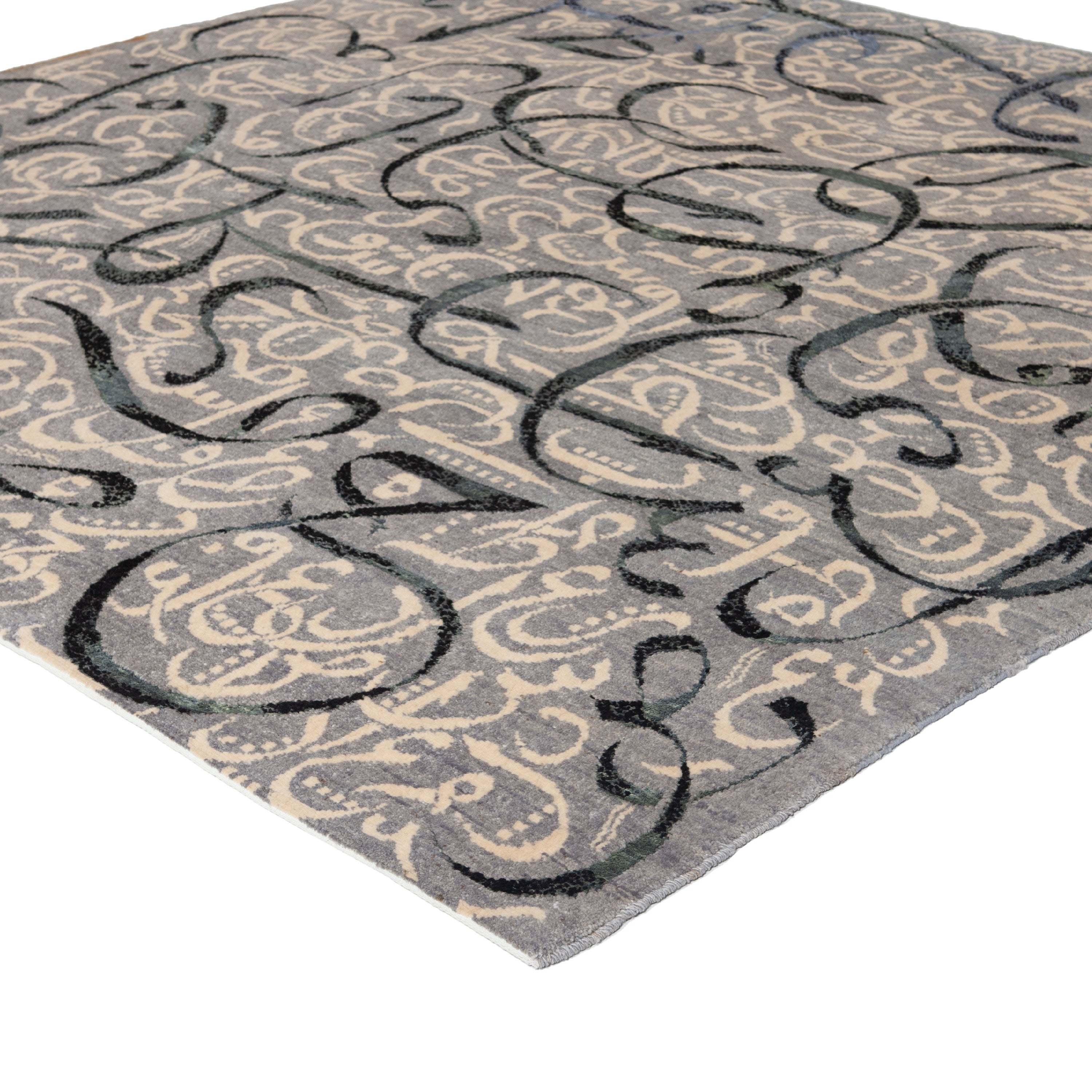 Grey Transitional Wool Rug - 7'8" x 8'8" Default Title