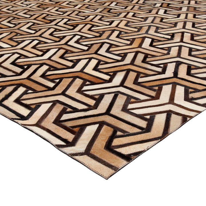Beige Modern Cowhide Rug - 8' x 10'