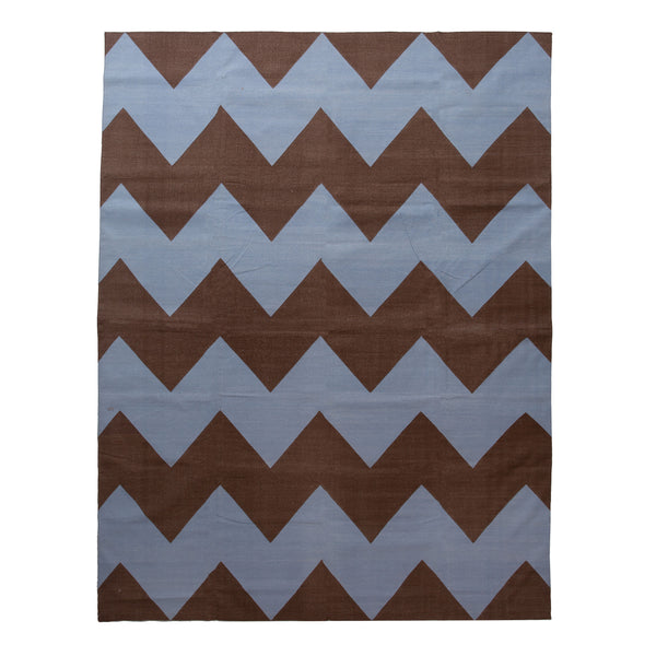 Blue Flatweave Cotton Rug - 8'1" x 11'1" Default Title