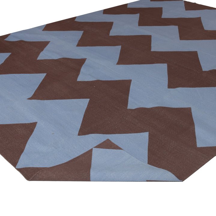 Blue Flatweave Cotton Rug - 8'1" x 11'1" Default Title