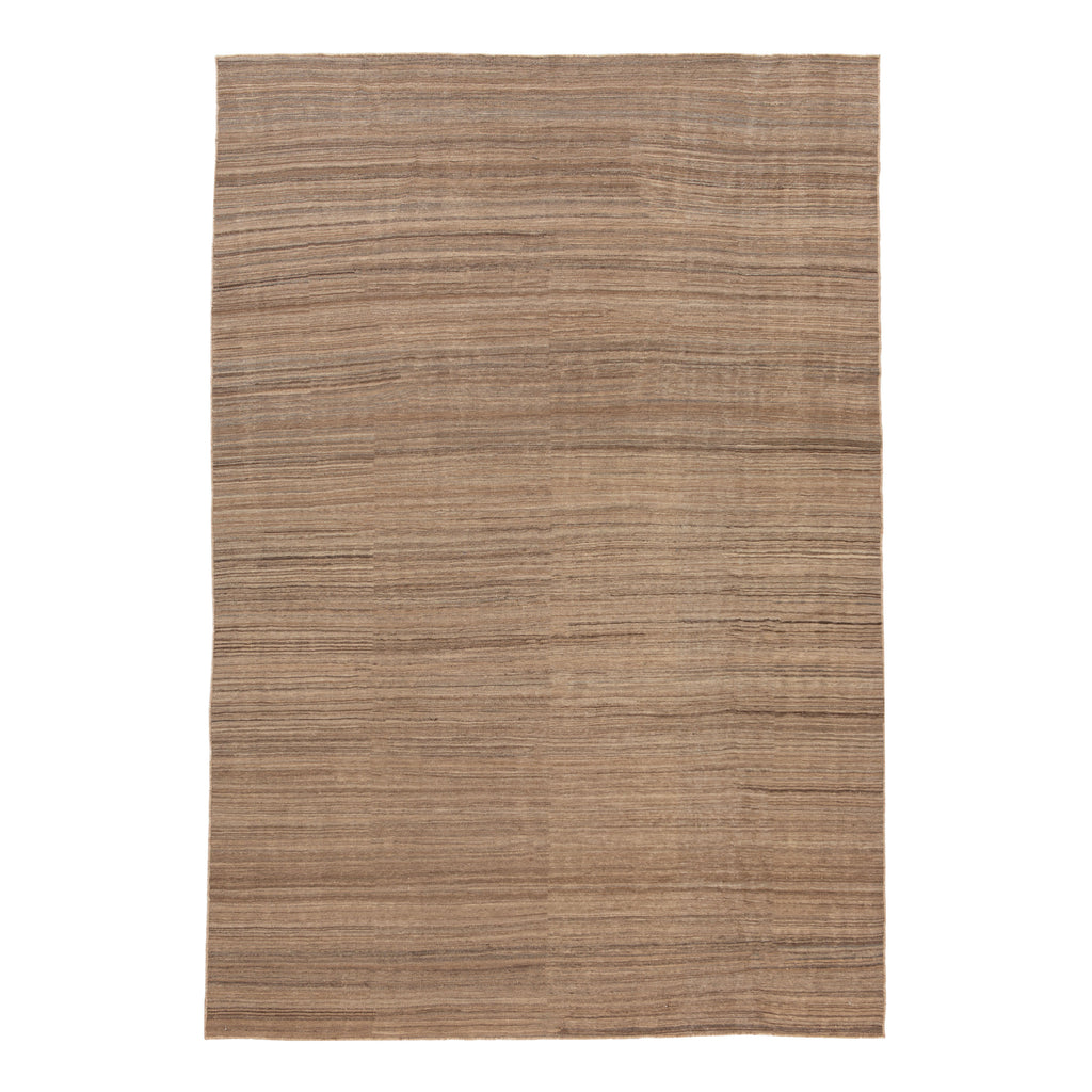 Beige Flatweave Wool Rug - 6'6" x 9'5"