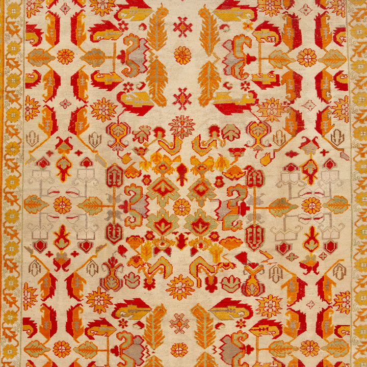Yellow Antique Wool Rug - 11'8" x 15'1"