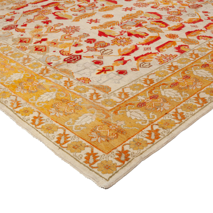 Yellow Antique Wool Rug - 11'8" x 15'1"