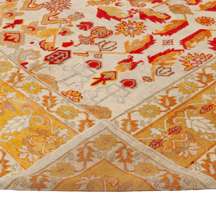 Yellow Antique Wool Rug - 11'8" x 15'1"